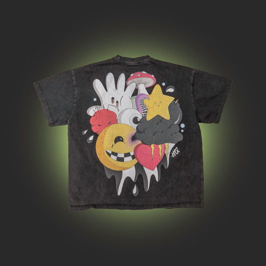 - Brain Drain Tee back graphic artwork by CHELLYZ
- Chellyz heavyweight vintage black graphic tee
- Chellyz Brain Drain Tee limited streetwear drop