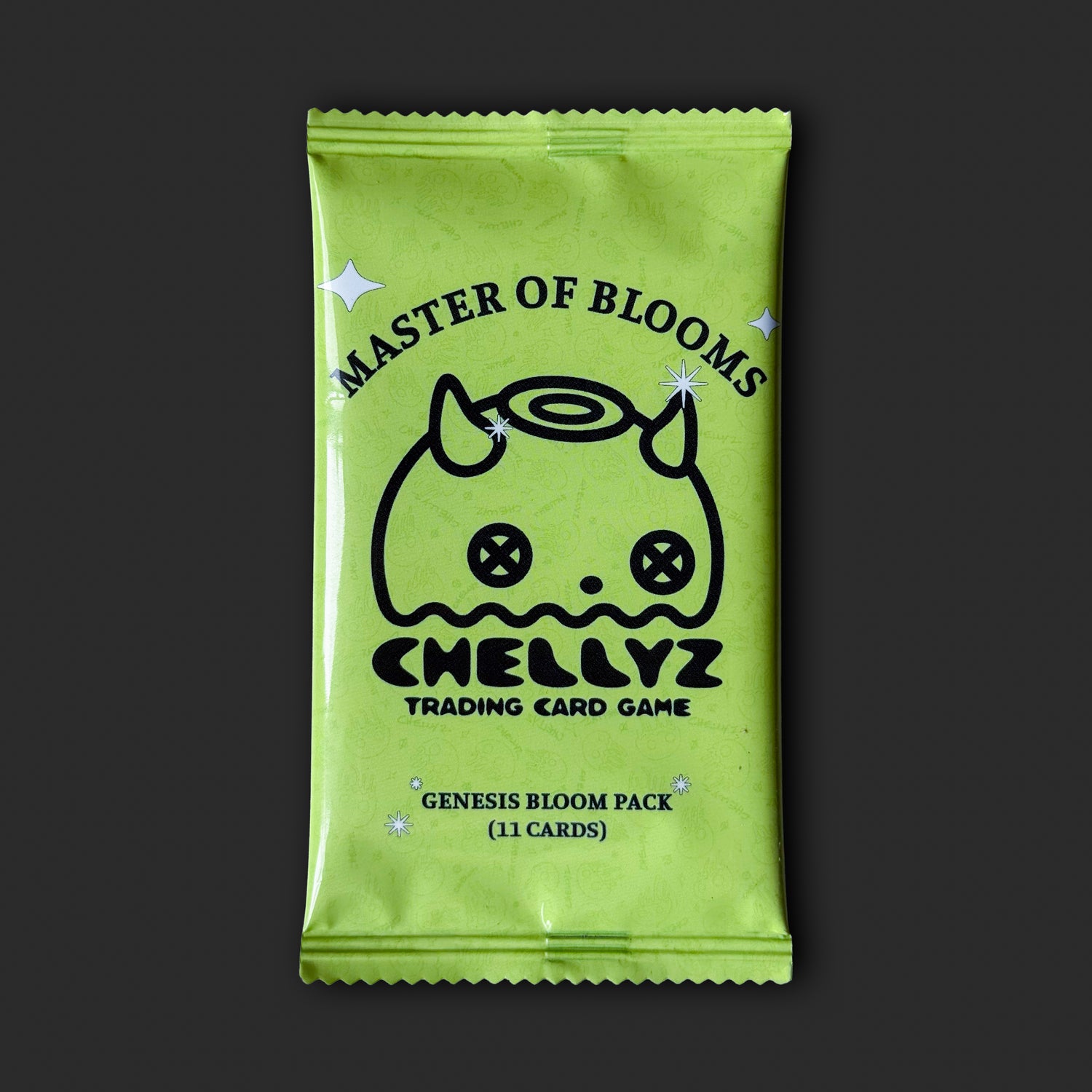 - Chellyz Master of Blooms Genesis Pack trading card booster
- Chellyz collectible trading card game pack
- Master of Blooms Genesis Pack artwork