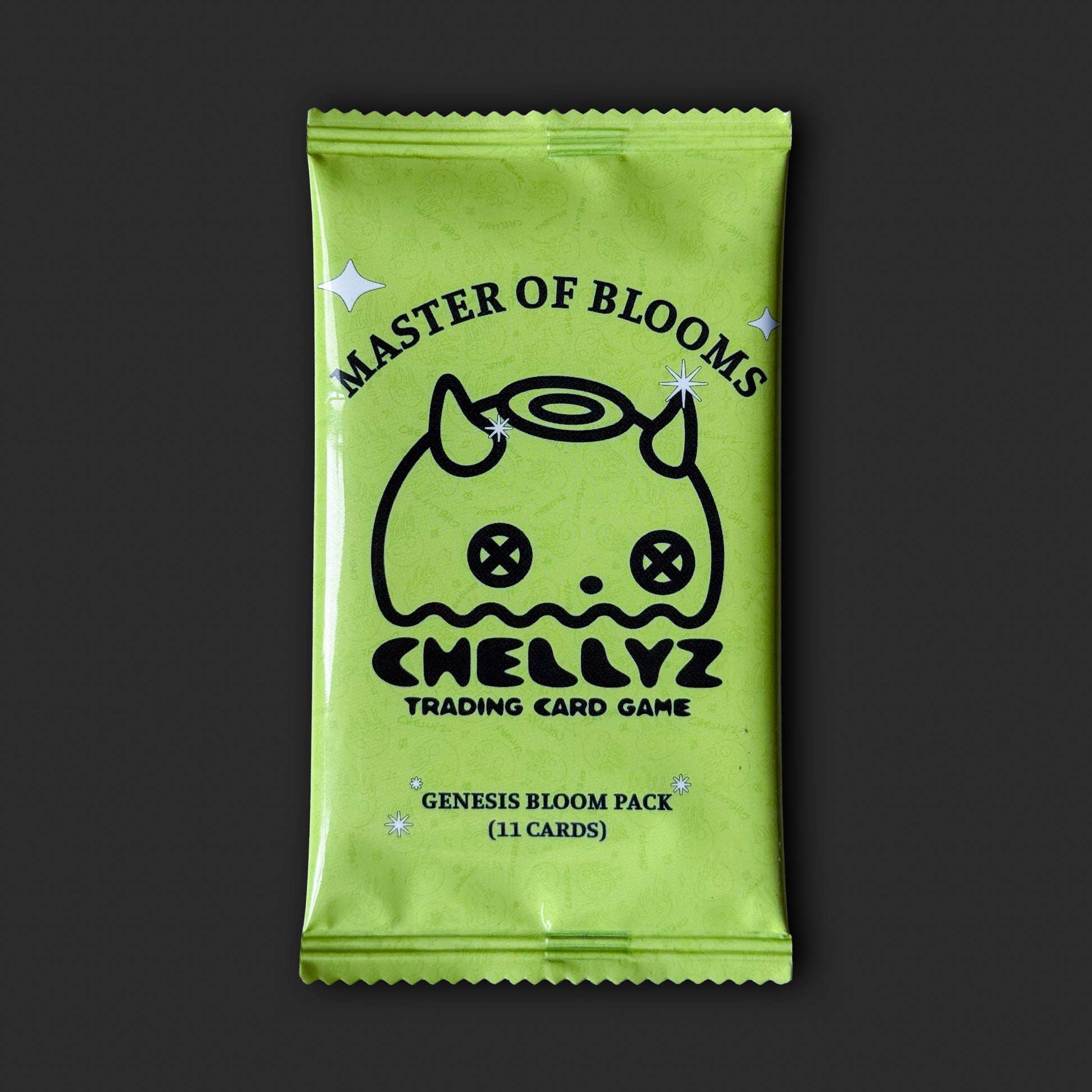 - Chellyz Master of Blooms Genesis Pack trading card booster
- Chellyz collectible trading card game pack
- Master of Blooms Genesis Pack artwork