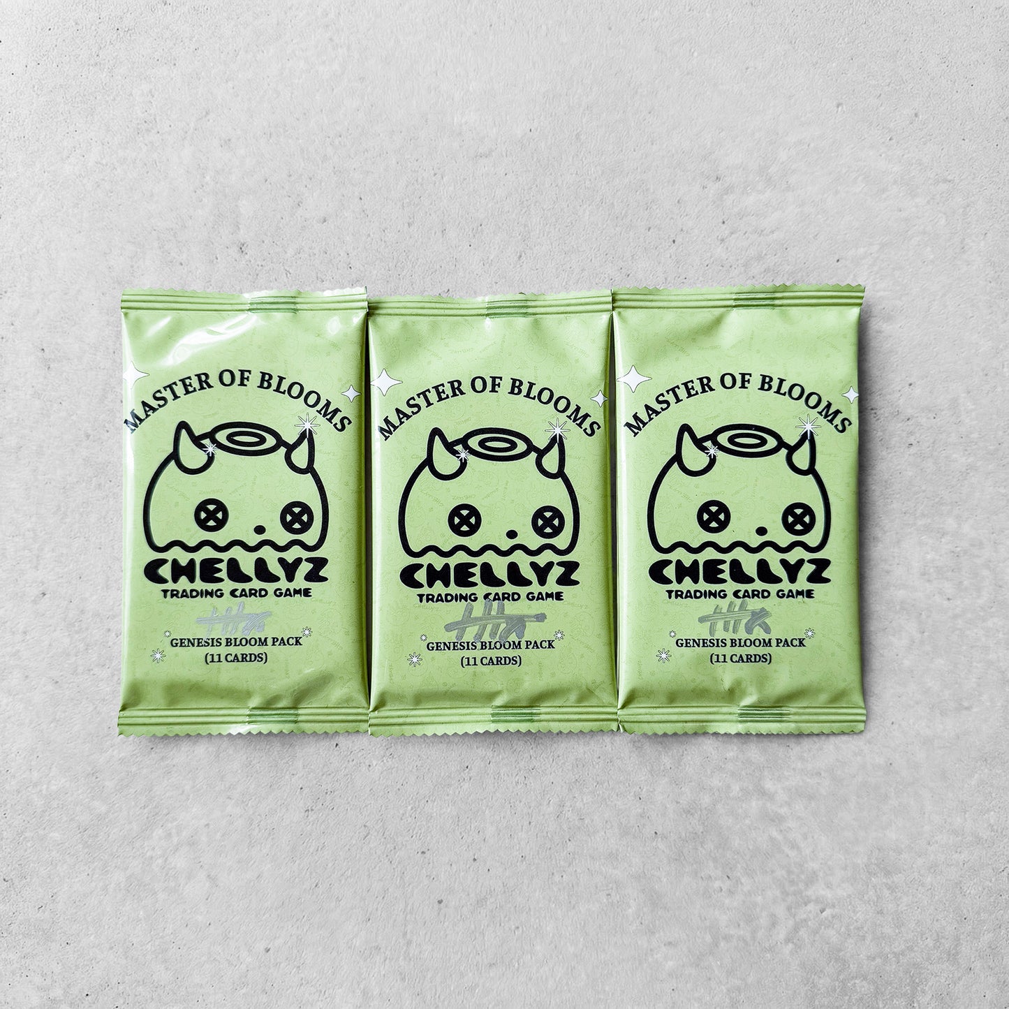 3 Chellyz Master of Blooms Trading Card Game Packs